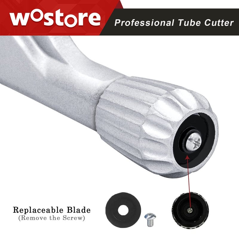 Wostore Tubing Cutter 1/4 to 2-5/8 Inch Pipe Copper PVC Aluminum Tube with Replaceable Blade - Image 3